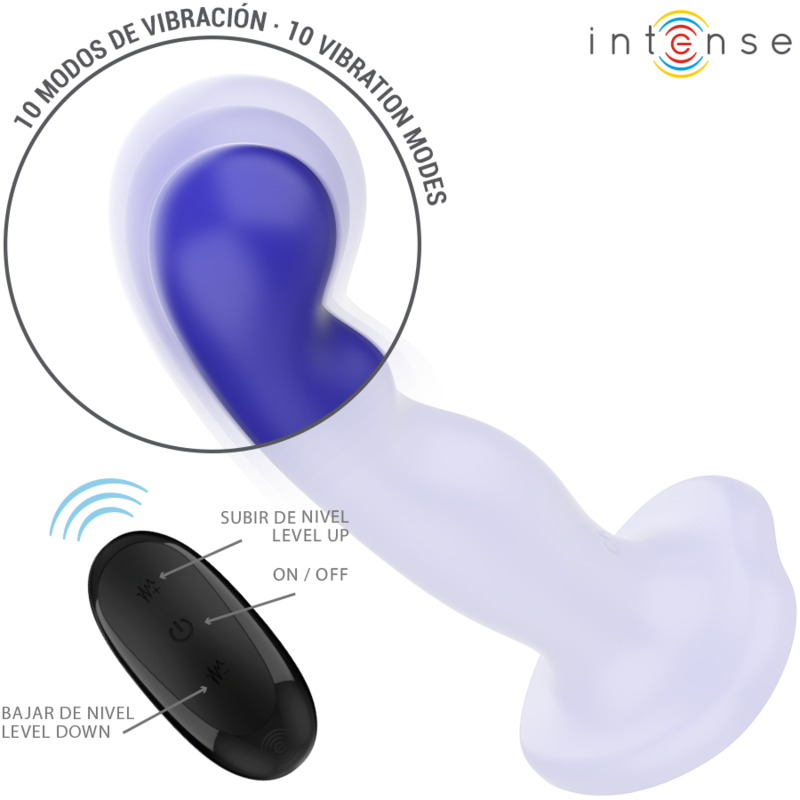 INTENSE - SHORTY VIBRATOR MIT SAUGNÄPFEN BLAU FERNBEDIENUNG – Bild 4