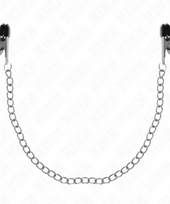 KINK - FLACHE KETTE NIPPELKLEMMEN SILBER 34 CM