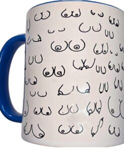 DIABLO PICANTE - WEISSE TITTEN-TASSE MIT BLAUEM HENKEL 370 ML