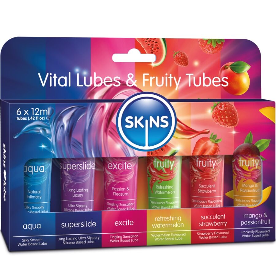 SKINS  VITAL  FRUITY GLUBES KIT GLEITMITTEL 6 x 12 ML