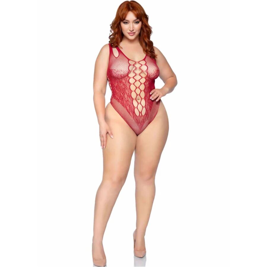 LEG AVENUE - 81641X NAHTLOSER BODY, BURGUNDER, GRÖSSE 1X/2X – Bild 4