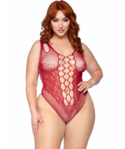 LEG AVENUE - 81641X NAHTLOSER BODY, BURGUNDER, GRÖSSE 1X/2X