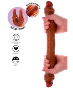 Alternative view of GET REAL - DOPPELENDES SILIKON-DILDO KARAMELL 46 CM