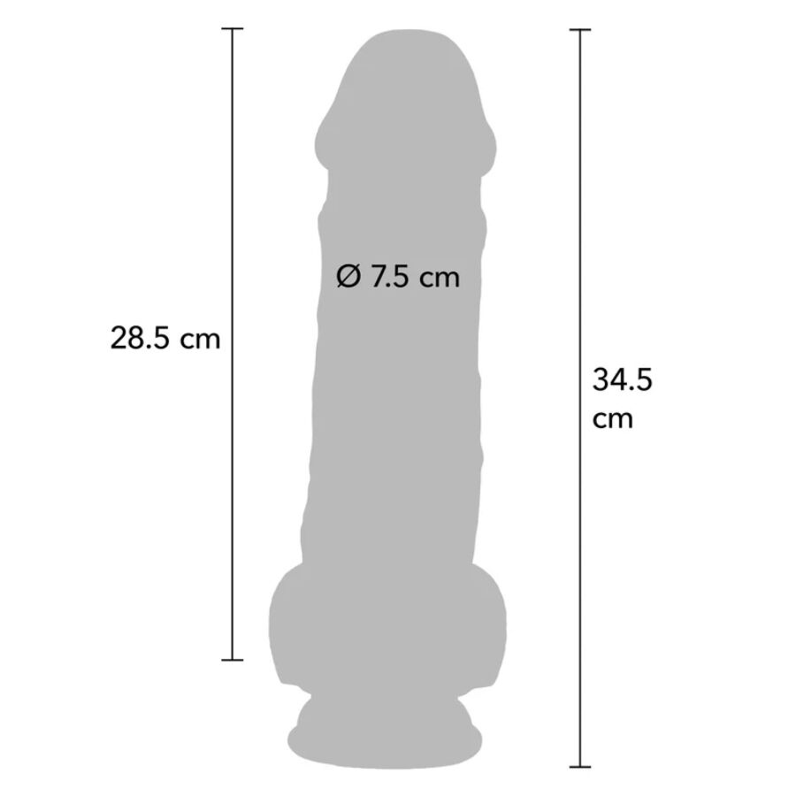 GET REAL - DELUXE REALISTISCHER PENIS MIT HODEN, EXTRA DICK, 34,5 CM – Bild 4