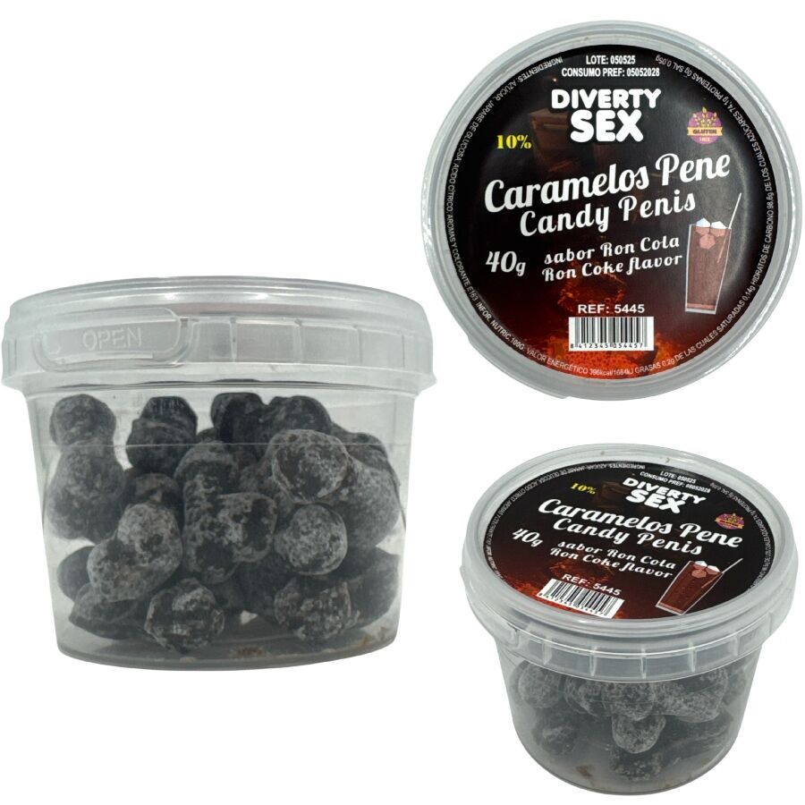 DIABLO PICANTE  20 PENIS-SÜSSIGKEITEN MIT RON-COLA-AROMA