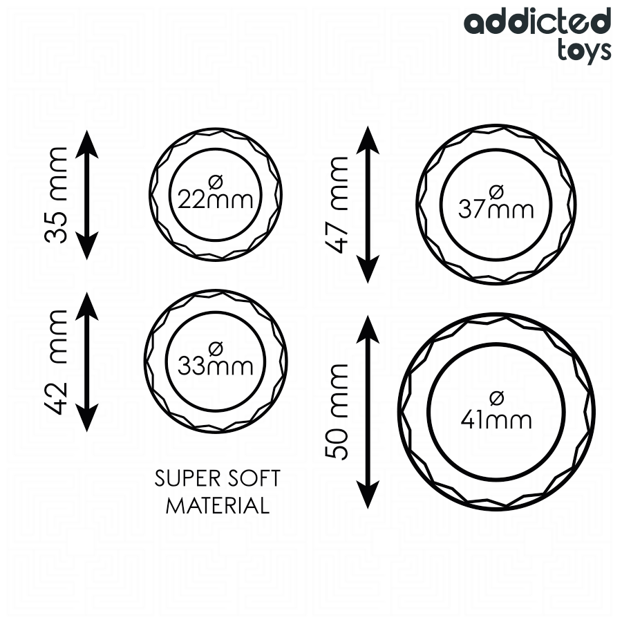 ADDICTED TOYS - SET MIT STRUKTURIERTEM COCKRING IN 4 GRÖSSEN – Bild 5