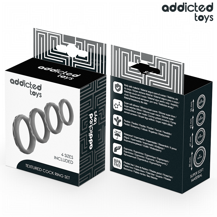 ADDICTED TOYS - SET MIT STRUKTURIERTEM COCKRING IN 4 GRÖSSEN – Bild 3
