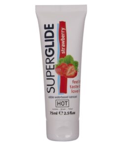 HOT - SUPERGLIDE ESSBARER GLEITMITTEL AUF WASSERBASIS ERDBEERE 75 ML