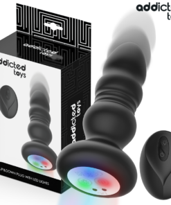 ADDICTED TOYS  ROTIERENDER VIBRIERENDER ANALPLUG MIT LED-LICHT UND FERNBEDIENUNG