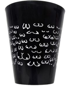 DIABLO PICANTE - SCHWARZE BECHER 500 ML MIT WEISSEN BRÜSTEN