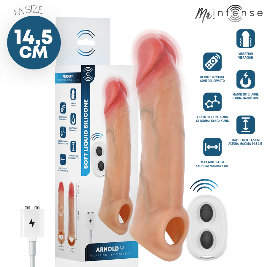 MR INTENSE - ARNOLD M ULTRA-REALISTISCHER VIBRIERENDER PENISSÄULE 14,5 CM  Ø  4 CM