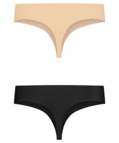 BYE-BRA - PACK 2 TANGAS INVISIBLES BEIGE Y NEGRO TALLA S