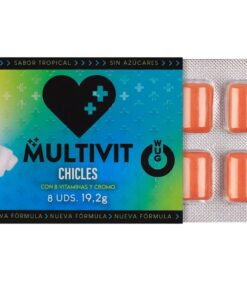 Alternative view of WUG MULTIVIT  Funktionelles Multivitamin-Kaugummi mit tropischem Geschmack, 8 Stück pro Blisterpackung