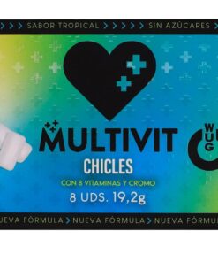WUG MULTIVIT  Funktionelles Multivitamin-Kaugummi mit tropischem Geschmack, 8 Stück pro Blisterpackung