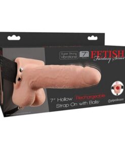 FETISH FANTASY SERIES - REALISTISCHER, VIBRIERENDER HOHL-STRAP-ON MIT HODEN, 17,8 CM