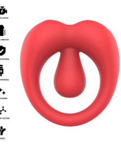 INTENSE - RUSSELL ANILLO VIBRADOR CON ESTIMULACIÓN DE CLÍTORIS ROJO