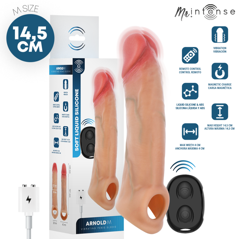 MR INTENSE - ARNOLD M ULTRA-REALISTISCHER VIBRIERENDER PENISSÄULE 14,5 CM  Ø  4 CM
