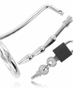 METAL HARD - HODENRING AUS MIT HARNRÖHREN-KEUSCHHEITSSTECKER