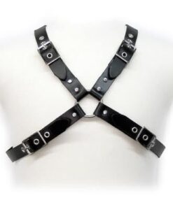 LEATHER BODY - SCHWARZER SCHNALLE HARNESS FÜR MNNER