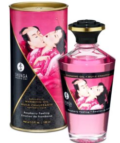 SHUNGA - MASSAGEÖL MIT WÄRMEEFFEKT, INTENSIVEM HIMBEERGESCHMACK, 100 ML