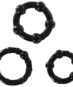 SEVEN CREATIONS - SET AUS DREI SCHWARZEN PENISRINGEN
