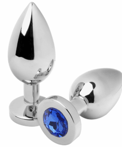 METAL HARD - ANALSTECKER DIAMANT BLAU MITTEL 7,62 CM