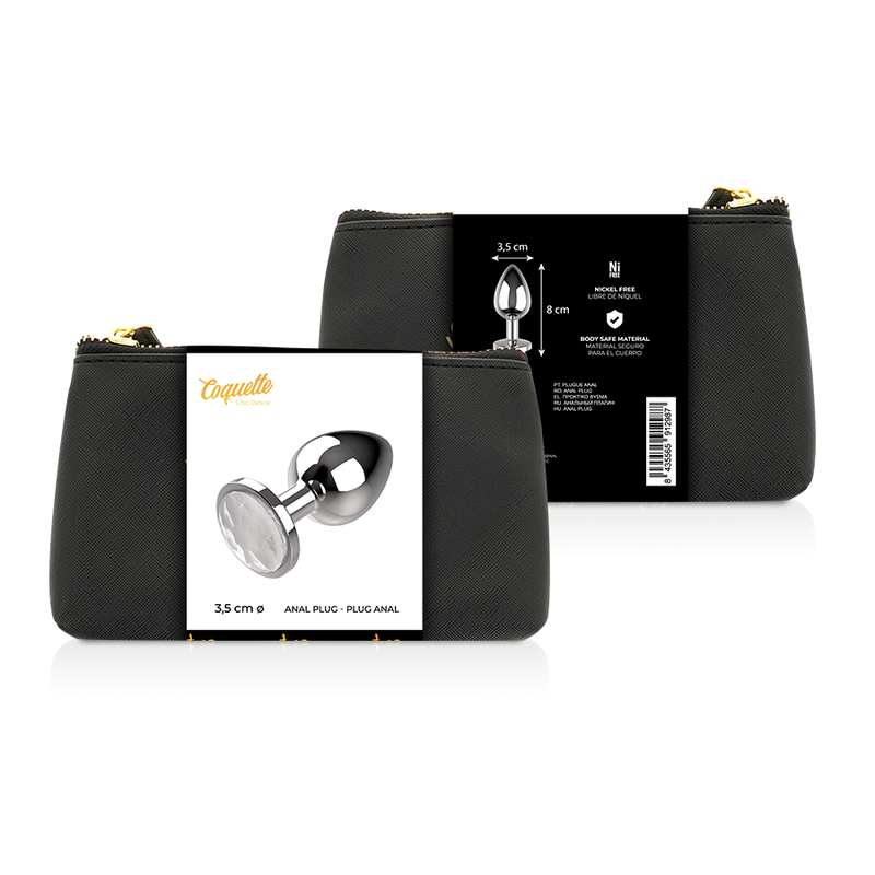 COQUETTE CHIC DESIRE - ANALPLUG METALL KLAR FARBE GRÖSSE M 3.5 X 8 CM – Bild 2