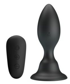 MR PLAY - ANALSTECKER MIT VIBRATION, SCHWARZE FERNBEDIENUNG
